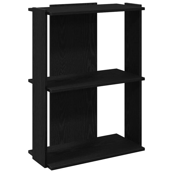 vidaXL Libreria a 3 Ripiani Nera 60x30x80 cm in Legno Multistrato