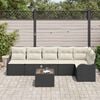 vidaXL Set Divano da Giardino con cuscino 7 pcs Marrone Poly Rattan