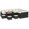 vidaXL Set Divano da Giardino 13 pz 8-Numero di posti Nero Poly Rattan