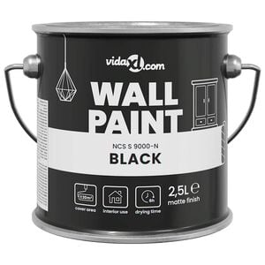 vidaXL Pittura murale Nero 2,5 L Stampa da parete