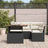 vidaXL Set Divano da Giardino con archiviazione 5 pcs Nero Poly Rattan