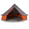 vidaXL Tenda Familiare Tipi 10 Persone Grigia e Arancione Impermeabile