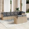 vidaXL Set Divano da Giardino 8 pz con Cuscini Beige in Polyrattan