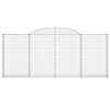 vidaXL Cesti Gabbioni ad Arco 10 pz 300x30x120/140 cm Ferro Zincato