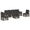 vidaXL Set Divano da Giardino 7 pz Grigio e Grigio Scuro polyrattan