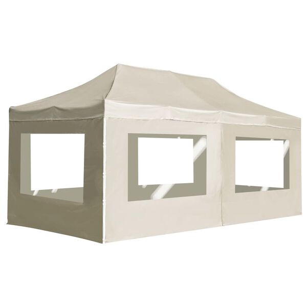 vidaXL Gazebo Professionale Pieghevole Alluminio con Pareti 6x3m Crema