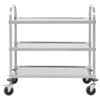 vidaXL Carrello da Cucina a 3 Livelli 96,5x55x90 cm in Acciaio Inox