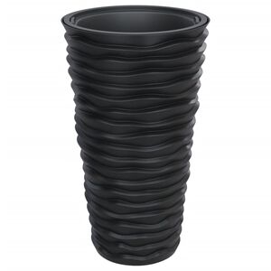 vidaXL Fioriera con Interno Rimovibile Antracite 8/22 L PP Scanalato