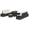 vidaXL Set Divano da Giardino 9 pz Nero polyrattan