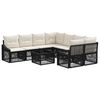vidaXL Set Divano da Giardino 9 pz Nero polyrattan