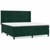 vidaXL Giroletto a Molle con Materasso Verde Scuro 160x200 cm Velluto