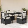 vidaXL Set da Pranzo da Giardino 5 pz Nero con Cuscini in Polyrattan
