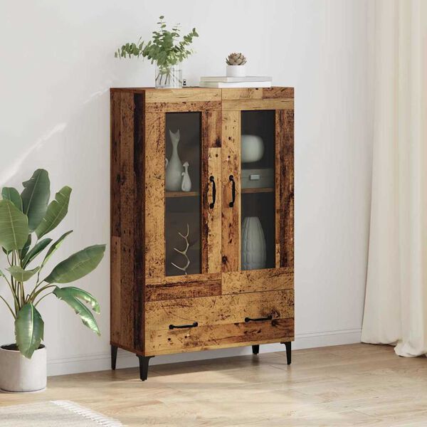 vidaXL Credenza con cassetto Legno vecchio 70 x 31 x 115 cm