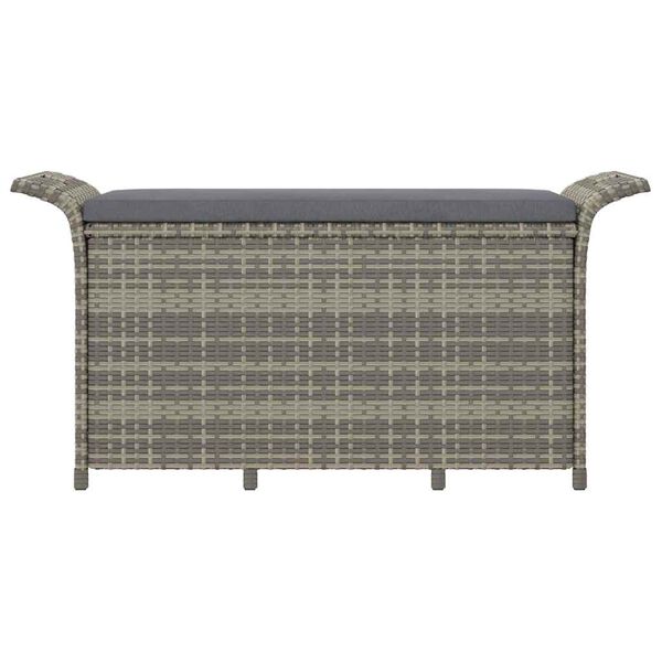 vidaXL Panca da Giardino con Cuscino Grigio 116x46x57 cm in Polyrattan