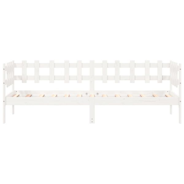 vidaXL Dormeuse senza Materasso Bianca 90x190 cm Legno Massello Pino