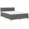 vidaXL Letto a molle con materasso Grigio scuro 140 x 200 cm Tessuto