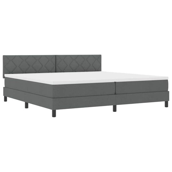 vidaXL Letto a molle con materasso Grigio scuro 200 x 200 cm Tessuto