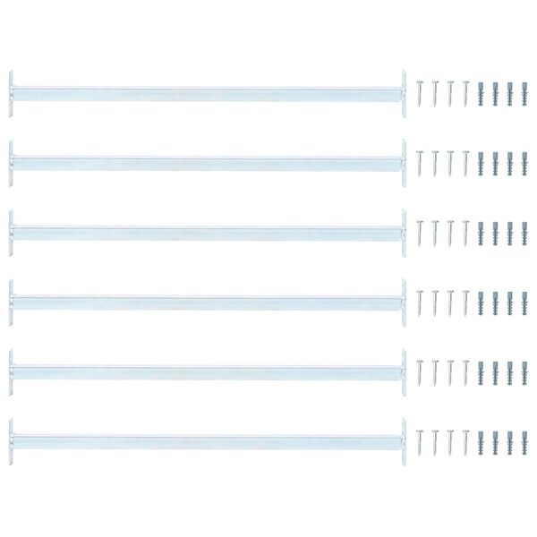 vidaXL Barra di Sicurezza Regolabile per Finestra 6 pcs Argento