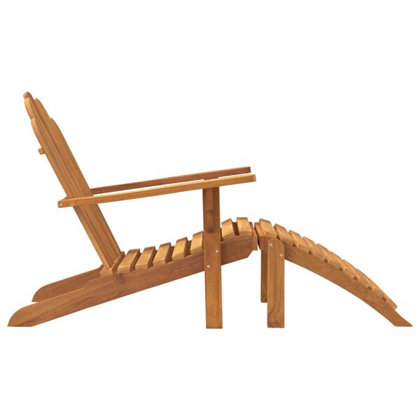 vidaXL Sedia Giardino Adirondack con Poggiapiedi Legno Massello Teak