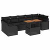 vidaXL Set Divano da Giardino 8 pz Nero polyrattan