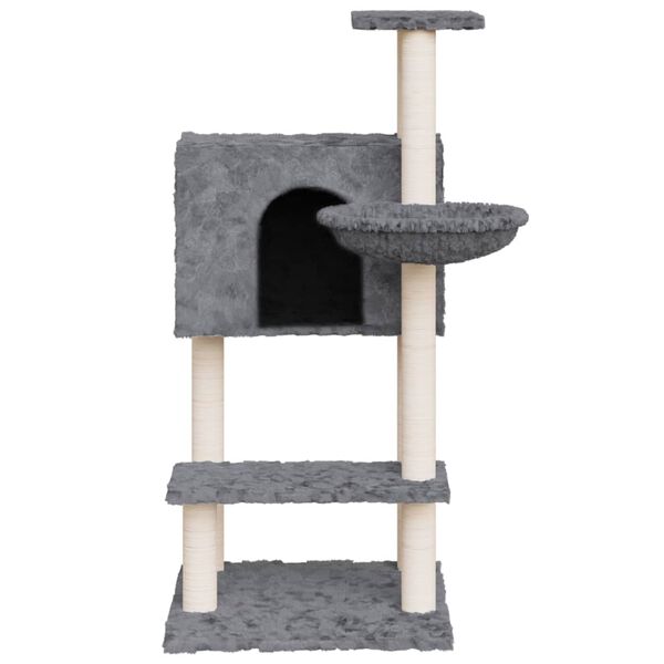 vidaXL Albero per Gatti con Tiragraffi in Sisal Grigio Scuro 108,5 cm