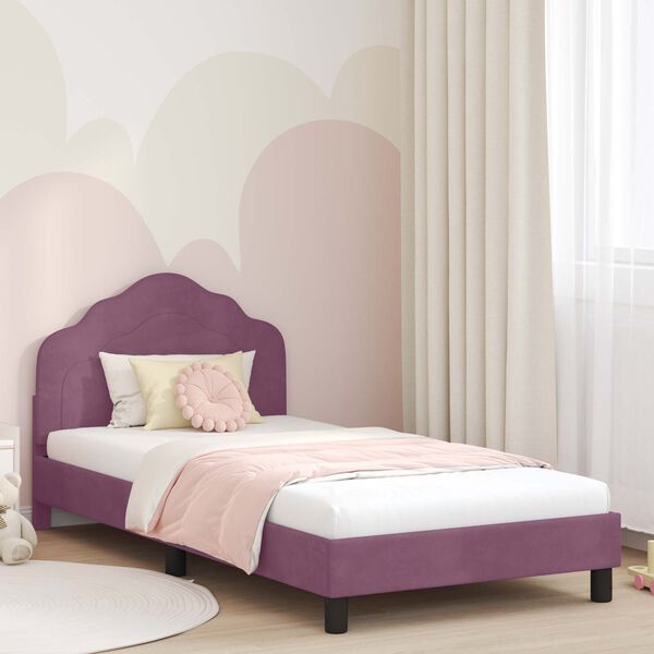 vidaXL Struttura letto bambini con testata Viola 90 x 200 cm Velluto