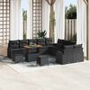 vidaXL Set Divano da Giardino con cuscino 13 pcs Nero Poly Rattan
