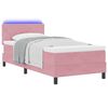 vidaXL Letto a Sorgente LED con materasso Rosa 90 x 190 cm Velluto