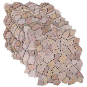 vidaXL Piastrelle Mosaico Rosso 30 x 30 cm Marmo