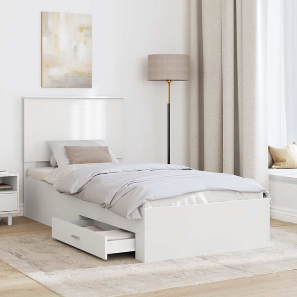 vidaXL Struttura del letto Bianco 90 x 190 cm Legno multistrato
