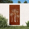 vidaXL Decorazione Muro da Giardino 105x55 cm Palma in Acciaio Corten