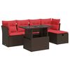 vidaXL Set Divano Giardino 6 pz con Cuscini Marrone Polyrattan Acacia