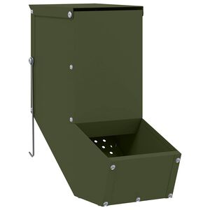 vidaXL Mangiatore per conigli Verde oliva 12,5 x 26 x 28,5 cm
