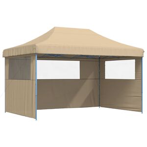 vidaXL Tendone per Feste Pieghevole Pop-Up con 3 Pareti Beige