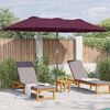vidaXL Ombrello da giardino Rosso bordò 370 x 197 x 239 cm