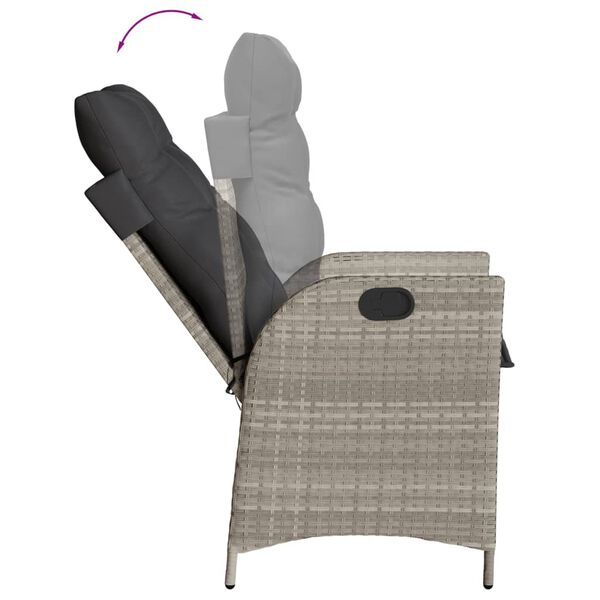 vidaXL Set Pranzo da Giardino 5pz con Cuscini Grigio Chiaro Polyrattan