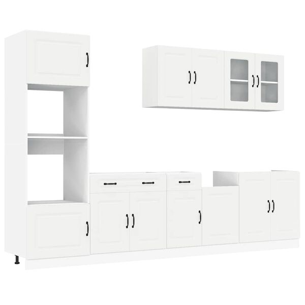 vidaXL Set Mobili da Cucina 7 pz Kalmar Bianco Legno Multistrato