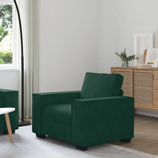 vidaXL Divano Sedia Verde Scuro 100x78x84 cm Velluto