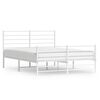 vidaXL Giroletto con Testiera e Pediera Metallo Bianco 160x200 cm