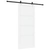 vidaXL Porta scorrevole Bianco e Nero 93 x 211 cm Pino massello