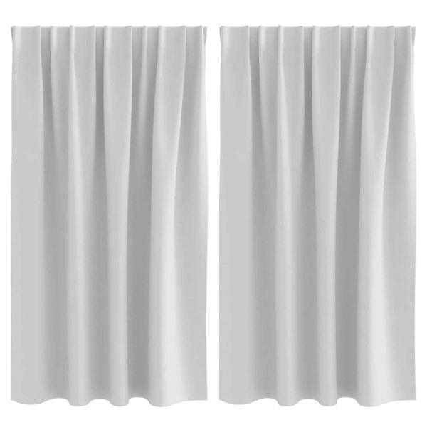vidaXL Tende Blackout con Anelli 2 pcs Grigio Chiaro 140 x 140 cm