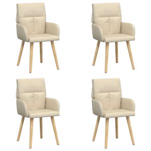 vidaXL Sedie da pranzo 4 pz Tessuto Crema 60 x 56 x 96 cm