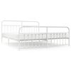 vidaXL Giroletto con Testiera e Pediera Metallo Bianco 200x200 cm