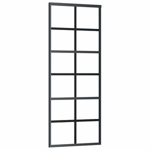 vidaXL Porta Scorrevole in Vetro ESG e Alluminio 76x205 cm Nera