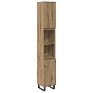 vidaXL Armadietto Bagno Rovere 30x30x190 cm Legno Multistrato