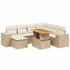 vidaXL Set Divano da Giardino 8 pz con Cuscini Beige in Polyrattan