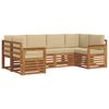 vidaXL Set divani con cuscino 20 pcs Naturale Legno di Acacia Massello