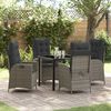 vidaXL Set da Pranzo per Giardino con cuscino 5 pcs Grigio polyrattan
