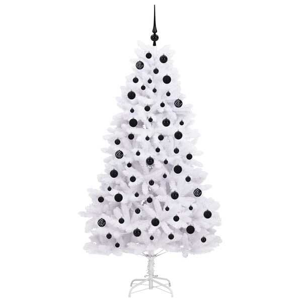 vidaXL Albero di Natale Artificiale con Rami Pieghevoli Bianco 180 cm