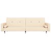 vidaXL Divano Letto a 2 Posti con Poggiapiedi Crema in Velluto